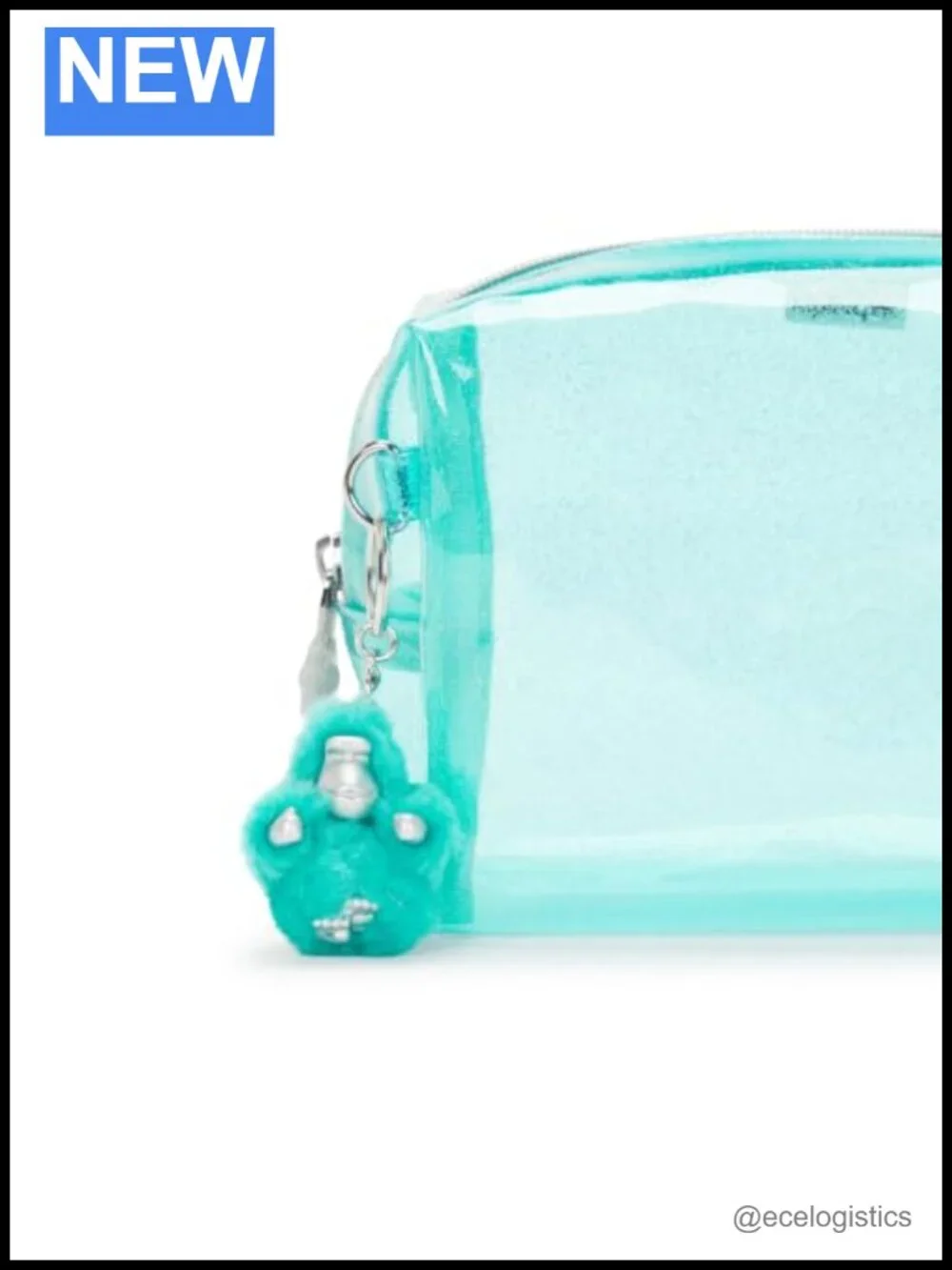 Clear Nylon Pouch with Zip Closure, Medium Size, 2 Compartments, 2.5L Capacity,